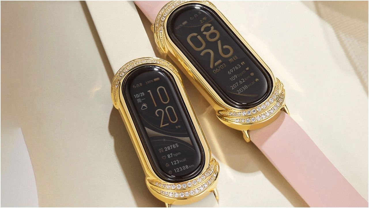 El reloj inteligente de Xiaomi tiene oro y diamante.