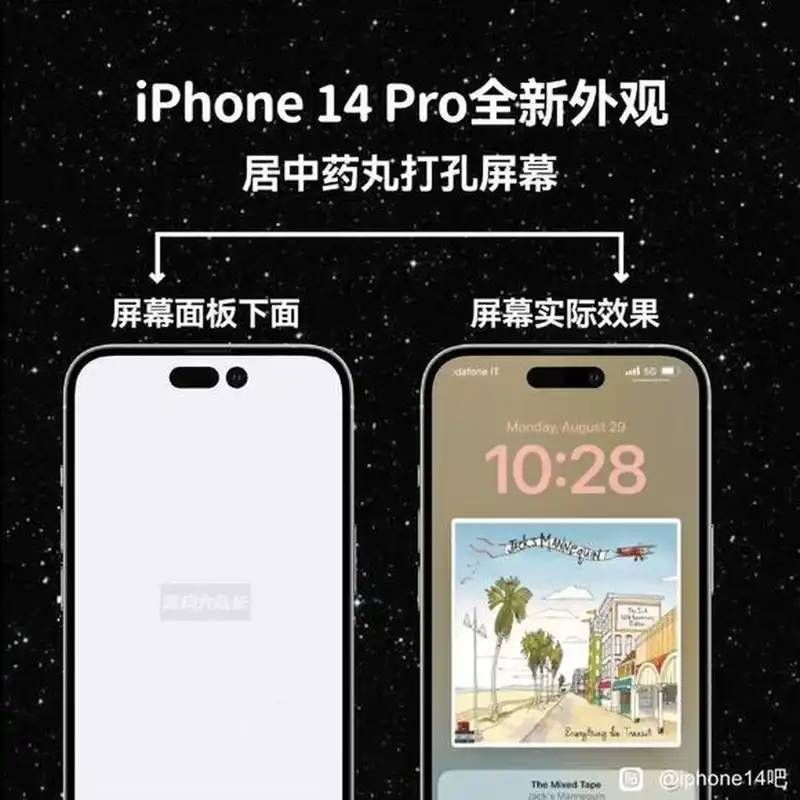 Así sería el efecto que lograría el nuevo iPhone 14 para ocultar las dos muescas