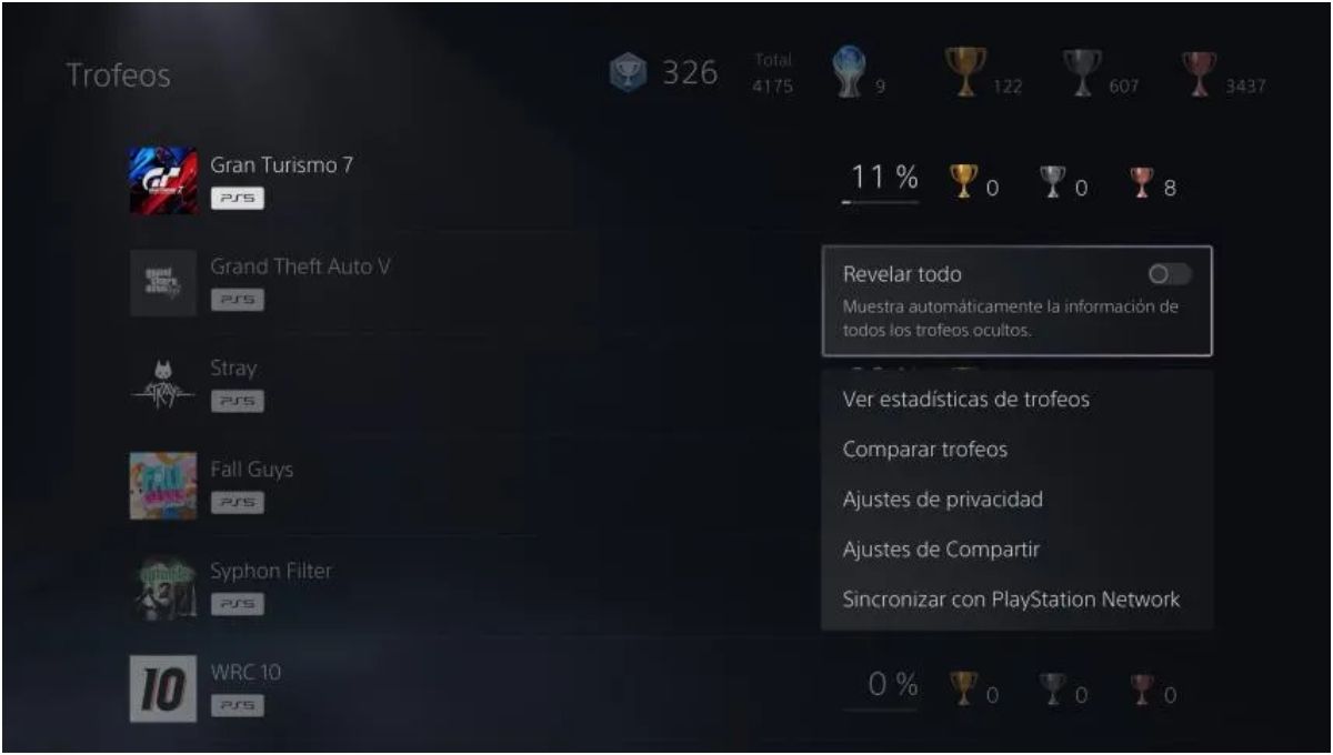 La nueva manera de ver los trofeos ocultos de PS5 gracias a la nueva actualización