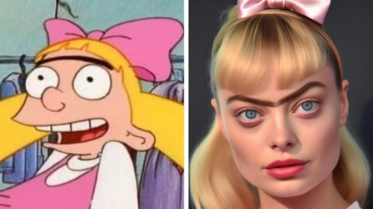 Así se vería Margoy Robbie si fuera Helga Pataki según esta IA.