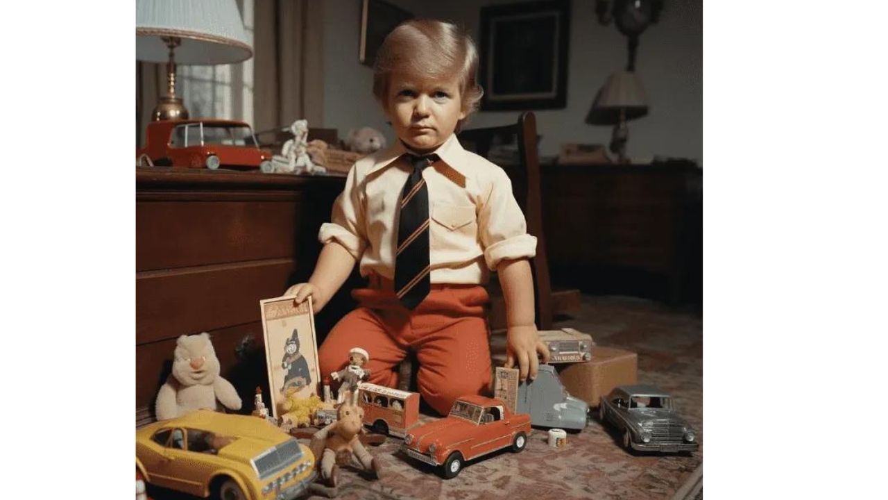 Así se vería Donald Trump de niño según esta IA,