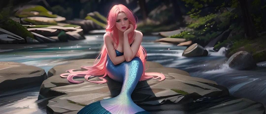Shakira creada con inteligencia artificial como una sirena.