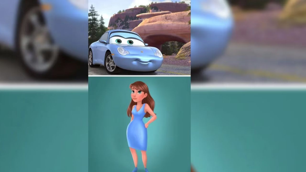 Así se vería Sally Carreras de Cars según una IA.