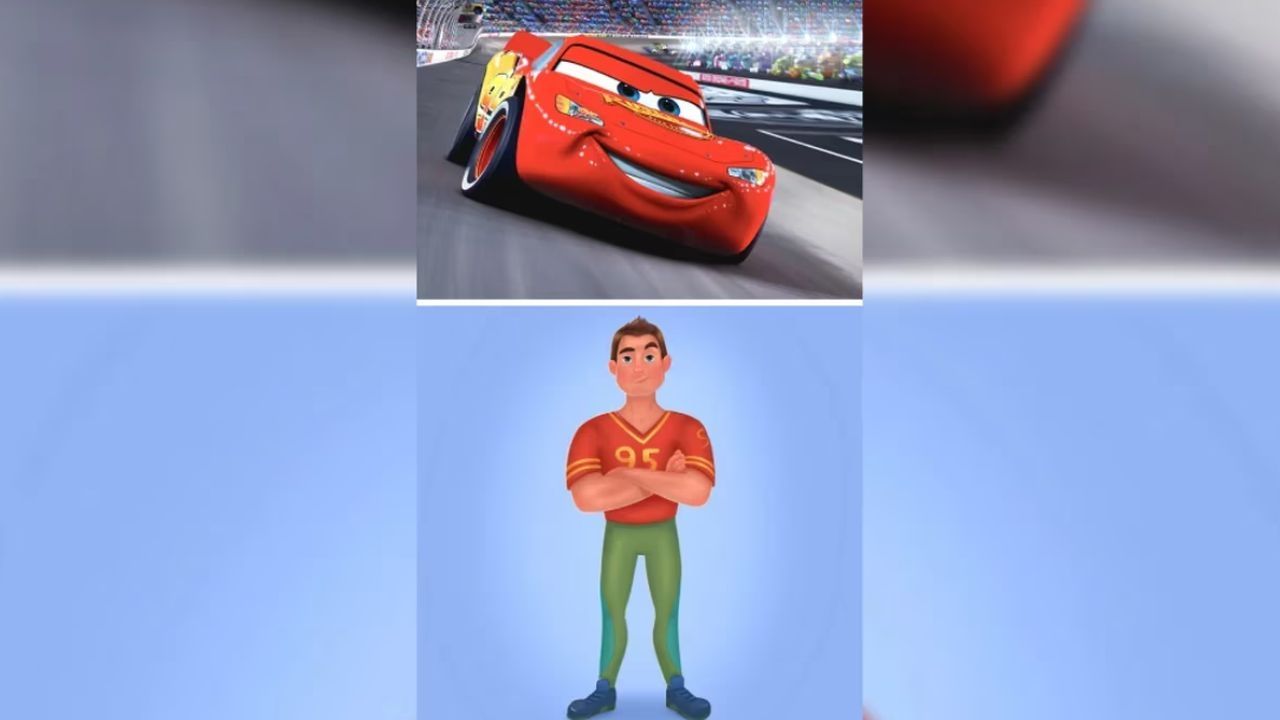 Así se vería Rayo McQueen de Cars según una IA.