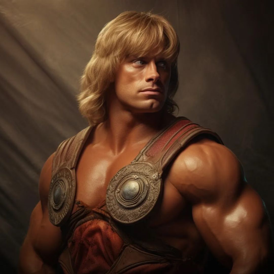 Así se vería He-Man según la inteligencia artificial.