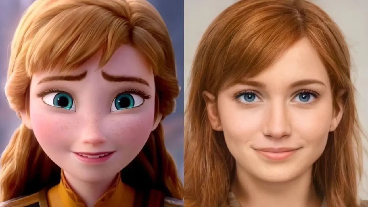 Así se vería Anna, Princesa de Arendelle en Frozen, en la vida real, según la inteligencia artificial.