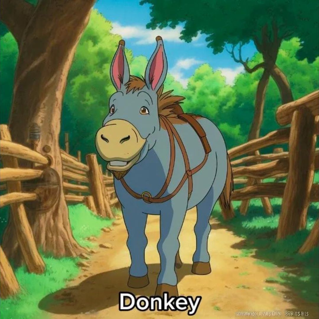 Así se vería Burro según una IA en el mundo de Studio Ghibli.