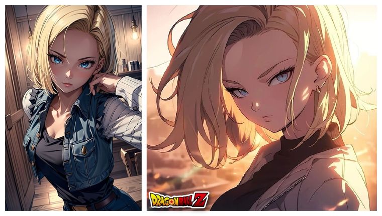 La magia de la IA nos muestra los 5 mejores Fan Arts de Androide 18 en Dragon Ball Z