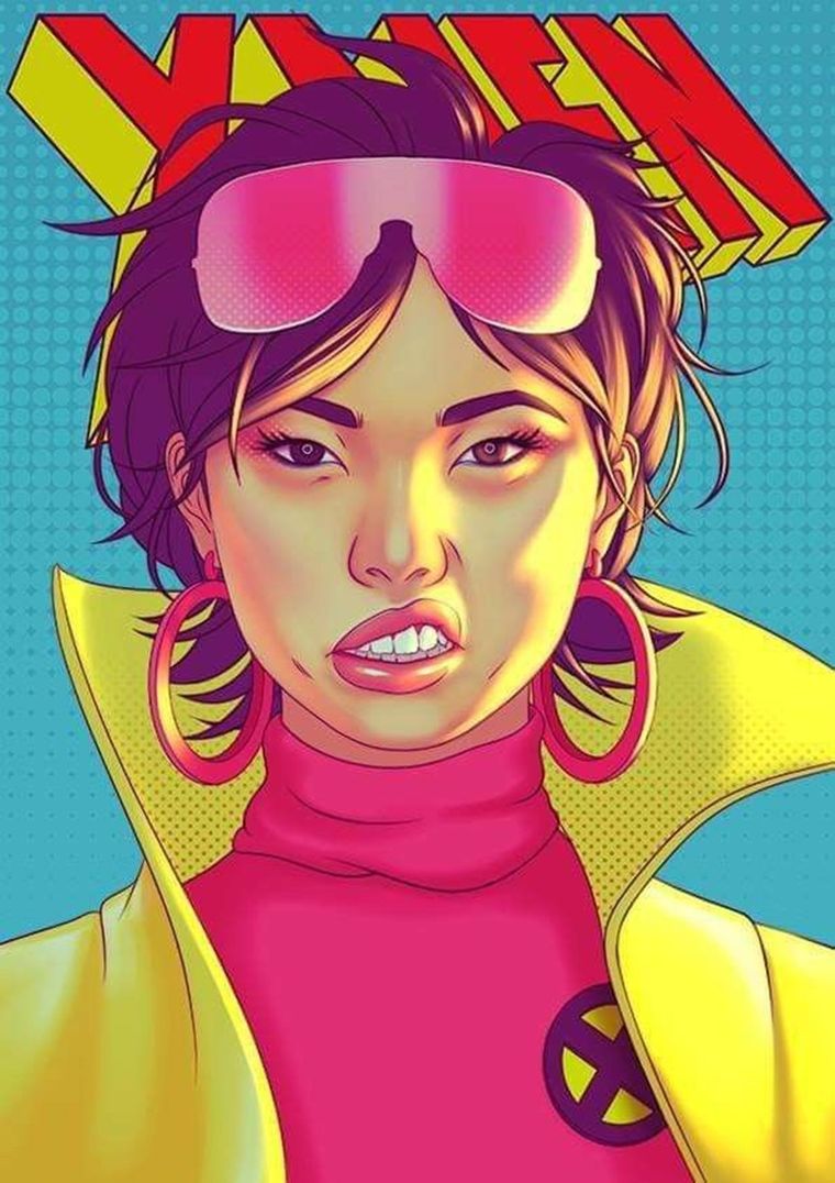 Jubilee es conocida por sus gafas amarillas, su chaqueta brillante y sus poderes de generar fuegos artificiales de energía. Jubilee es conocida por sus gafas amarillas, su chaqueta brillante y sus poderes de generar fuegos artificiales de energía.