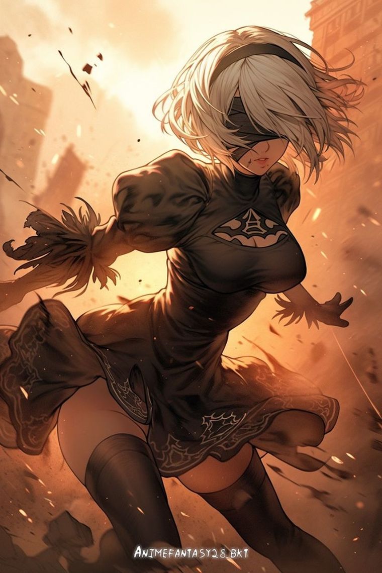 Su atuendo gótico combina elegancia y funcionalidad: lleva un vestido negro con guantes, medias y botas altas. Su atuendo gótico combina elegancia y funcionalidad: lleva un vestido negro con guantes, medias y botas altas.