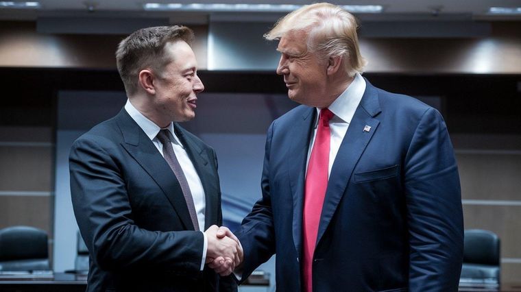 Donald Trump junto a Elon Musk
