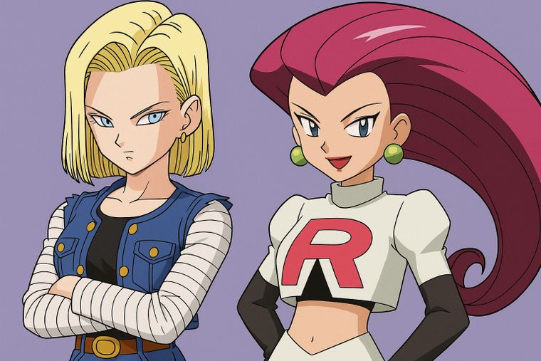 El anime enloquece: fusionan a Androide 18 de Dragon Ball y Jessie de Pokémon en un crossover que enloquece