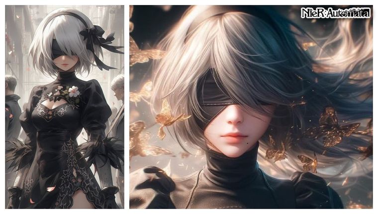 La inteligencia artificial muestra los 5 mejores Fan Arts de 2B, la bella androide de NieR:Automata