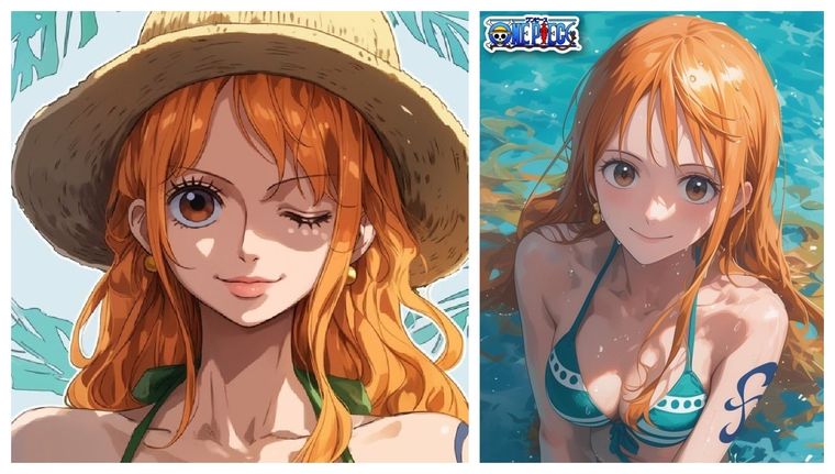 Así de espectacular se ve Nami con su traje de playa gracias a la generación de la IA