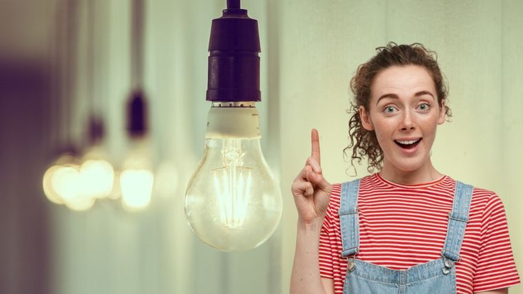 Reciclaje, lámpara de luz