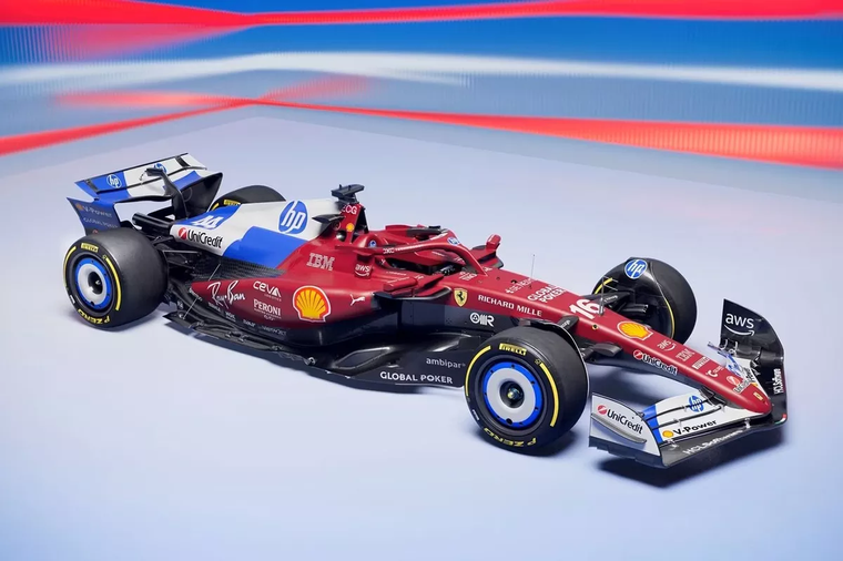 Decoración especial del SF-25 para el GP de Miami 2025, resultado de la alianza entre Scuderia Ferrari y HP. Decoración especial del SF-25 para el GP de Miami 2025, resultado de la alianza entre Scuderia Ferrari y HP.