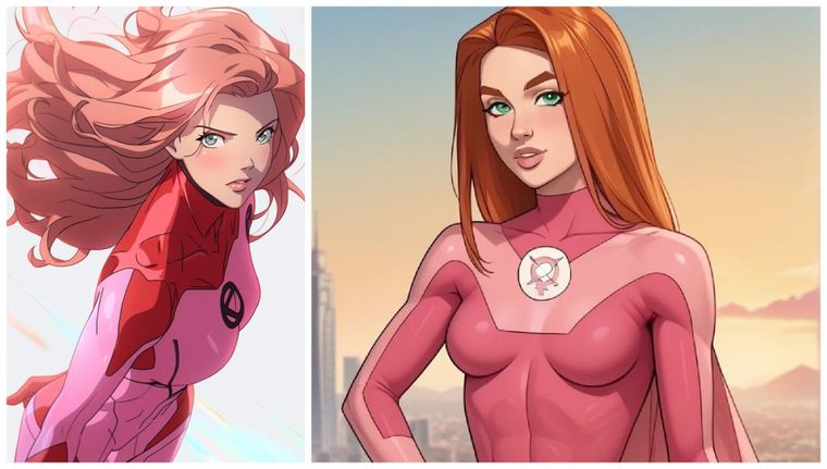 En la serie Invincible, Atom Eve comienza como parte del equipo de los Teen Team.