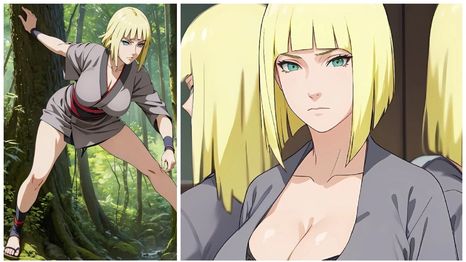 Samui es introducida en Naruto Shippuden como la líder del equipo enviado por el Raikage a Konoha.