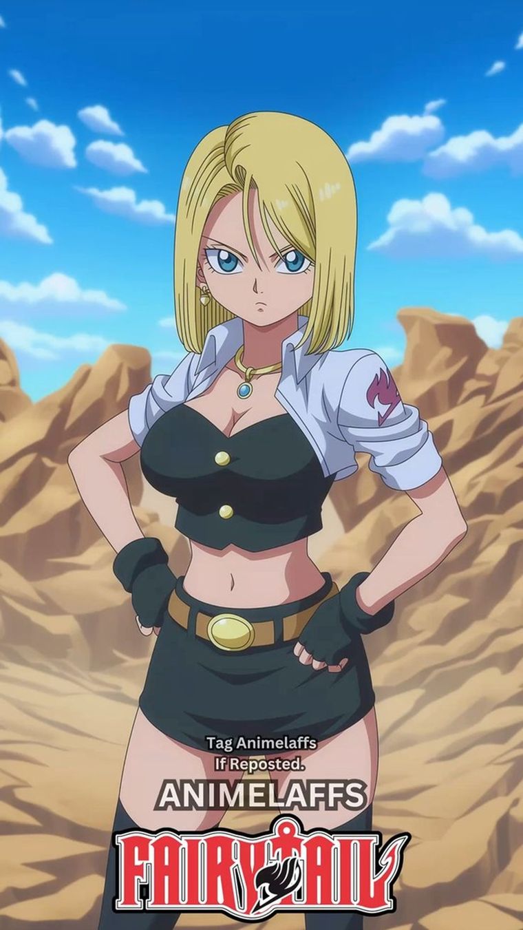 Androide 18, una maga con poder de reequipamiento mecánico en Fairy Tail. Androide 18, una maga con poder de reequipamiento mecánico en Fairy Tail.