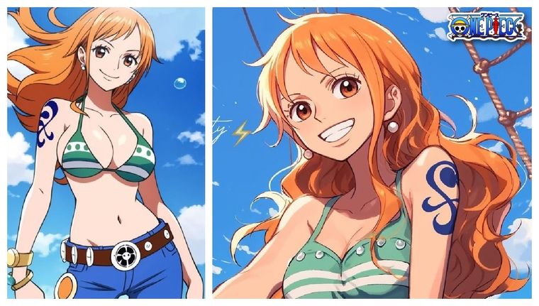 Nami luce su icónico traje de One Piece y nos muestra su lado más sensual gracias a esta IA