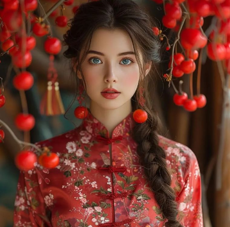 Shunrei es representada con un kimono rojo adornado con flores y cabello negro, a veces trenzado, a veces suelto. Shunrei es representada con un kimono rojo adornado con flores y cabello negro, a veces trenzado, a veces suelto.