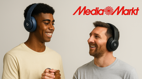 Messi y Lamine Yamal usan auriculares Beats