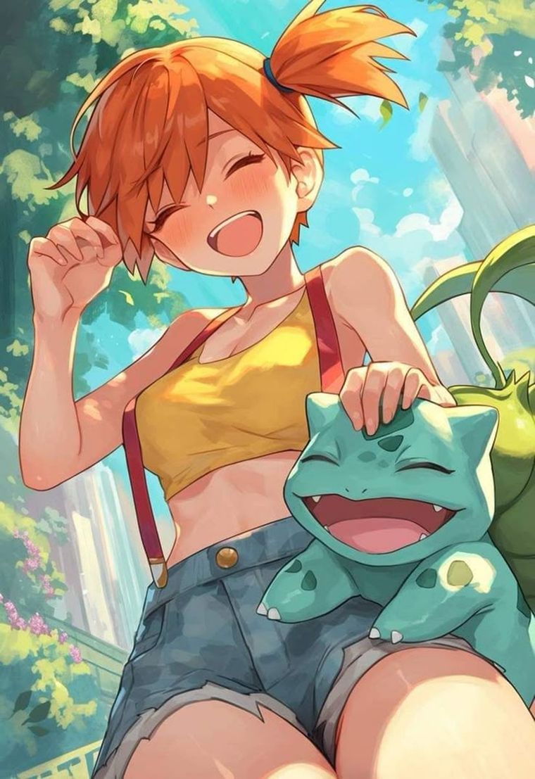 En la serie y videojuegos de Pokémon, Misty tiene una personalidad decidida, temperamental y muy leal a sus amigos. En la serie y videojuegos de Pokémon, Misty tiene una personalidad decidida, temperamental y muy leal a sus amigos.
