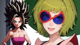 Caulifla de Dragon Ball y Melodía de los Halcones Galácticos en una fusion épica