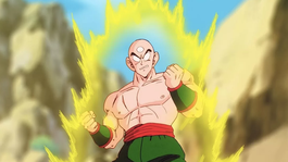 Le preguntaron a la IA como se vería Ten Shin Han en fase Omni Dios de Goku y esta es la imagen que arrojó