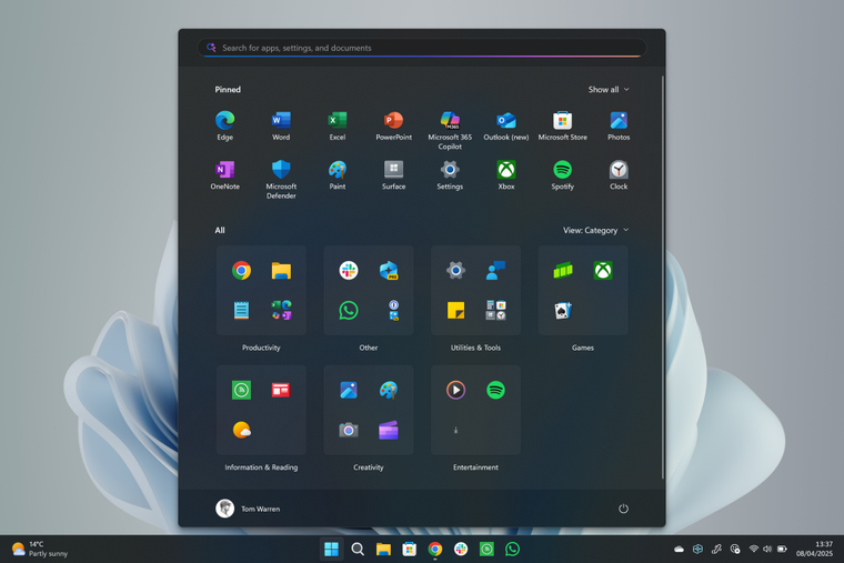 Microsoft está trabajando en un nuevo diseño del menú Inicio de Windows 11, más grande y personalizable que el actual. Microsoft está trabajando en un nuevo diseño del menú Inicio de Windows 11, más grande y personalizable que el actual.