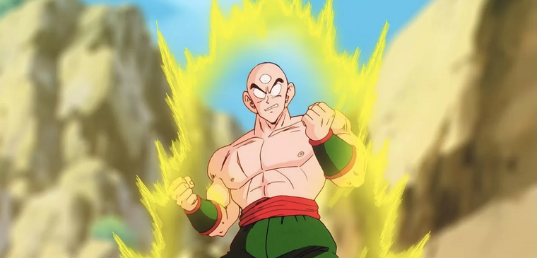 Le preguntaron a la IA como se vería Ten Shin Han en fase Omni Dios de Goku y esta es la imagen que arrojó
