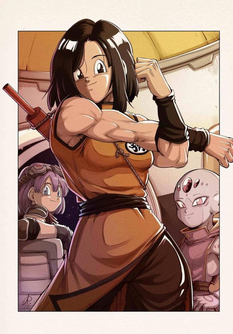 Pan se muestra con un diseño que homenajea directamente a su abuelo Goku. Pan se muestra con un diseño que homenajea directamente a su abuelo Goku.