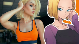 La bella Androide 18 se une a la Escuela de la Tortuga en este seductor cosplay de Dragon Ball