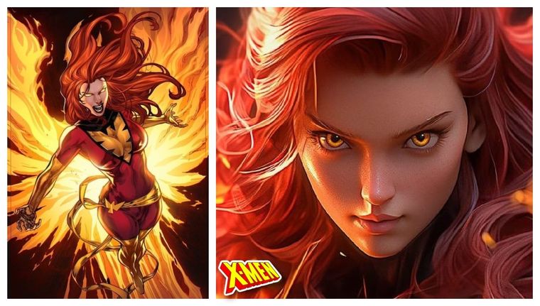 Gracias a la IA podemos ver la versión realista de Jean Grey de los X-Men, en su versión Fénix