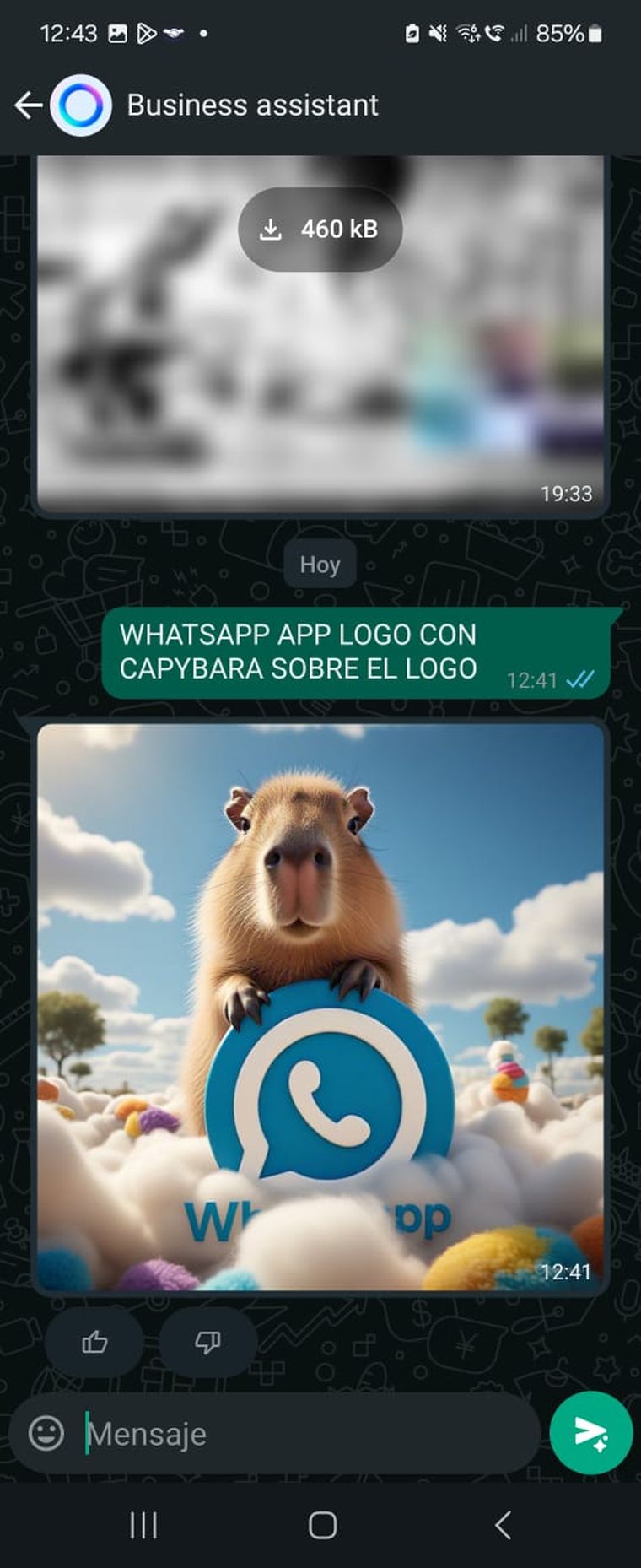 Modo Capiba en WhatsApp con Nova Launcher e imágenes generadas con Meta AI Modo Capiba en WhatsApp con Nova Launcher e imágenes generadas con Meta AI