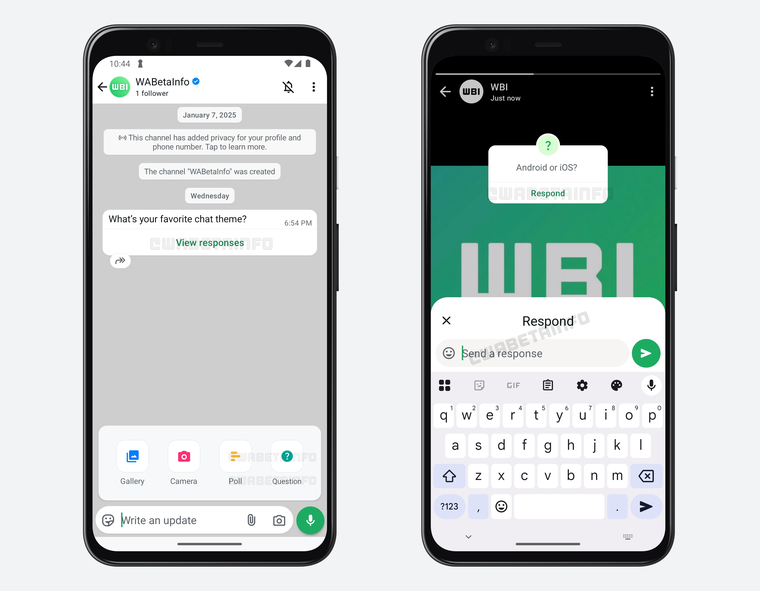 WhatsApp prueba una función para compartir preguntas en canales y estados. WhatsApp prueba una función para compartir preguntas en canales y estados.