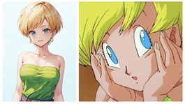 Erasa llega a la saga de Dragon Ball Z cuando Gohan comienza a asistir a la Orange Star High School.