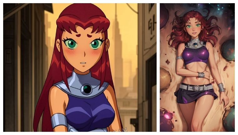 Starfire llega a la Tierra tras escapar de un oscuro pasado en Tamaran, su planeta natal.