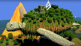 minecraft: alguien construyo un castillo sobre una tortuga voladora