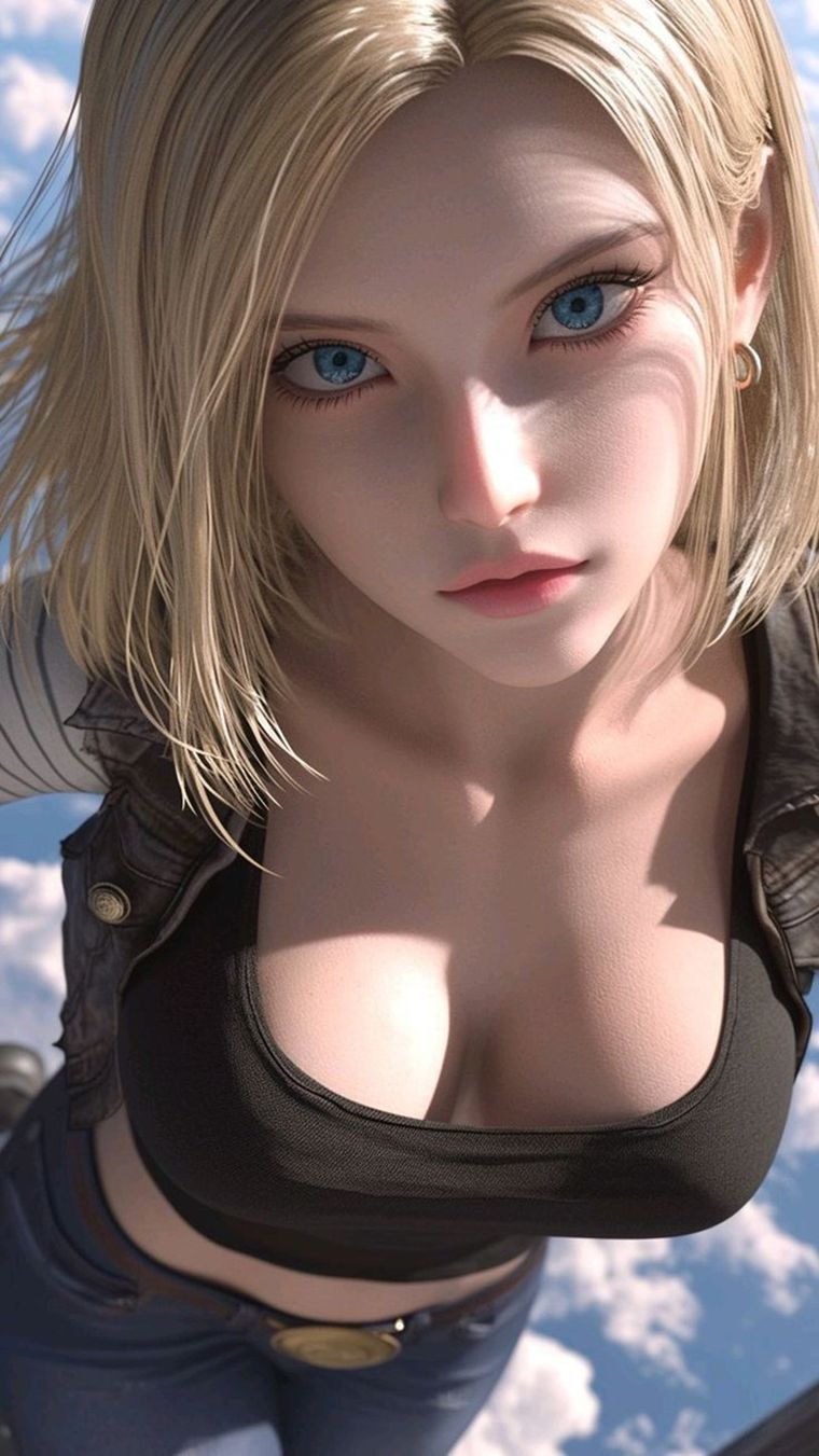 Androide 18 se convierte en un ejemplo perfecto de cómo la IA logra capturar detalles casi perfectos. Androide 18 se convierte en un ejemplo perfecto de cómo la IA logra capturar detalles casi perfectos.