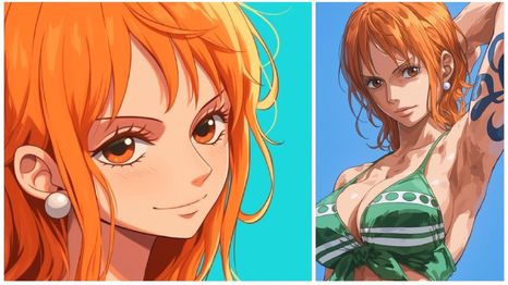 A lo largo de la historia, Nami ha evolucionado significativamente.