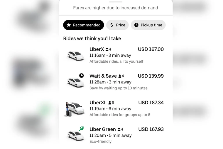 Tarifas que superan los $100 dólares: el elevadísimo precio de Uber