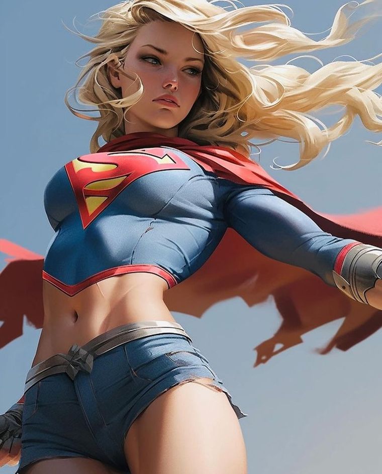 Supergirl es una kryptoniana, lo que le otorga una fuerza sobrehumana y una figura atlética que los artistas adoran representar. Supergirl es una kryptoniana, lo que le otorga una fuerza sobrehumana y una figura atlética que los artistas adoran representar.