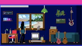 lo-fi player: el juego donde interactuas con una sala virtual para hacer musica.