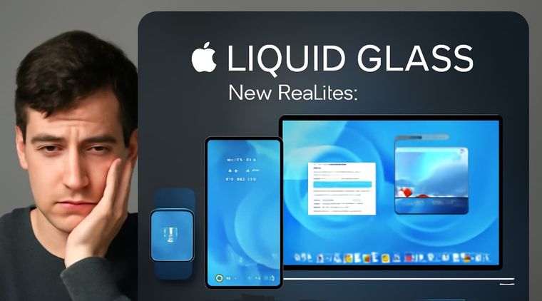 Apple integró Liquid Glass en iOS 26 y todos sus sistemas operativos principales. (Imagen generada con IA)