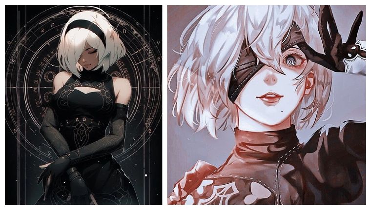 En NieR:Automata, 2B es enviada a la Tierra junto con otros androides de la unidad YoRHa.
