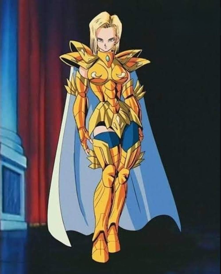 Androide 18 en el mundo de Caballeros del Zodiaco. Androide 18 en el mundo de Caballeros del Zodiaco.