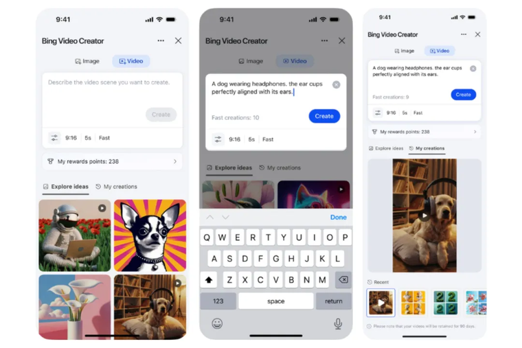 ChatGPT: los usuarios pueden acceder a la función desde el menú en la esquina inferior derecha de la aplicación Bing o agregando una descripción del clip deseado directamente en la barra de búsqueda. ChatGPT: los usuarios pueden acceder a la función desde el menú en la esquina inferior derecha de la aplicación Bing o agregando una descripción del clip deseado directamente en la barra de búsqueda.