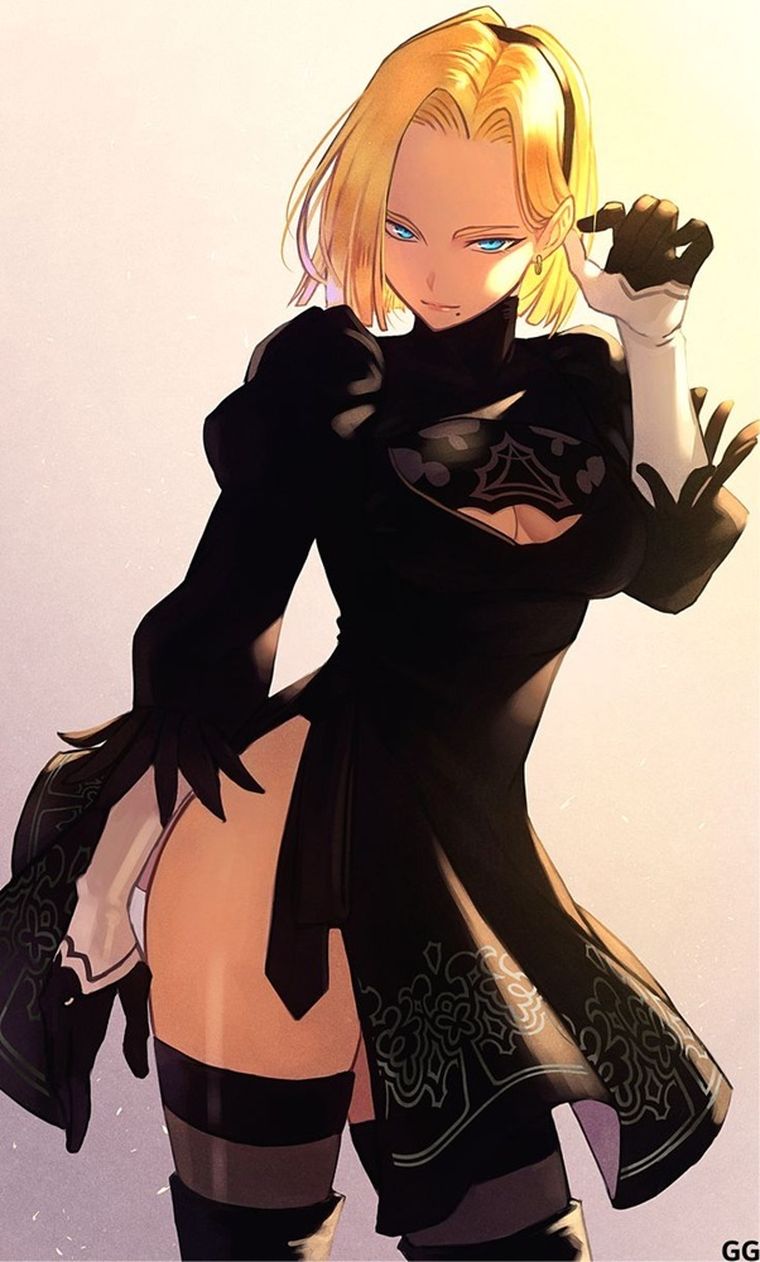 Androide 18 en el mundo de NieR: Automata. Androide 18 en el mundo de NieR: Automata.