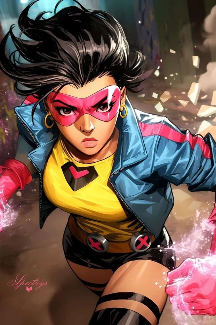 Jubilee es fácilmente reconocible por su chaqueta amarilla, gafas rosas y una actitud juvenil que irradia confianza. Jubilee es fácilmente reconocible por su chaqueta amarilla, gafas rosas y una actitud juvenil que irradia confianza.